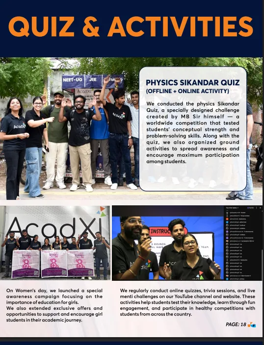 AcadXL Brochure – Quiz & Activities