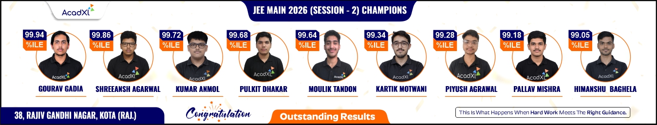 JEE Main 2026 Top Rankers at AcadXL – Session 1 Results