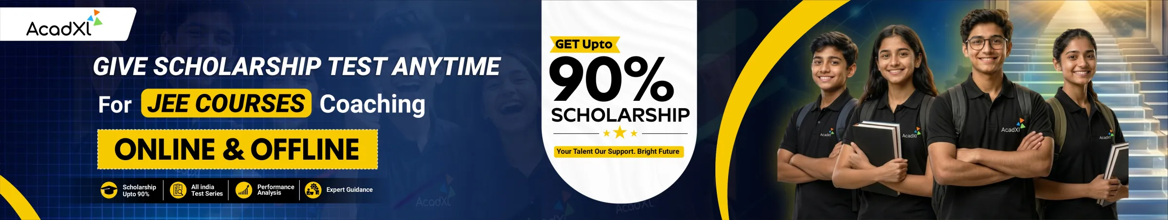 AcadXL Scholarship Test - Get up to 90% Scholarship